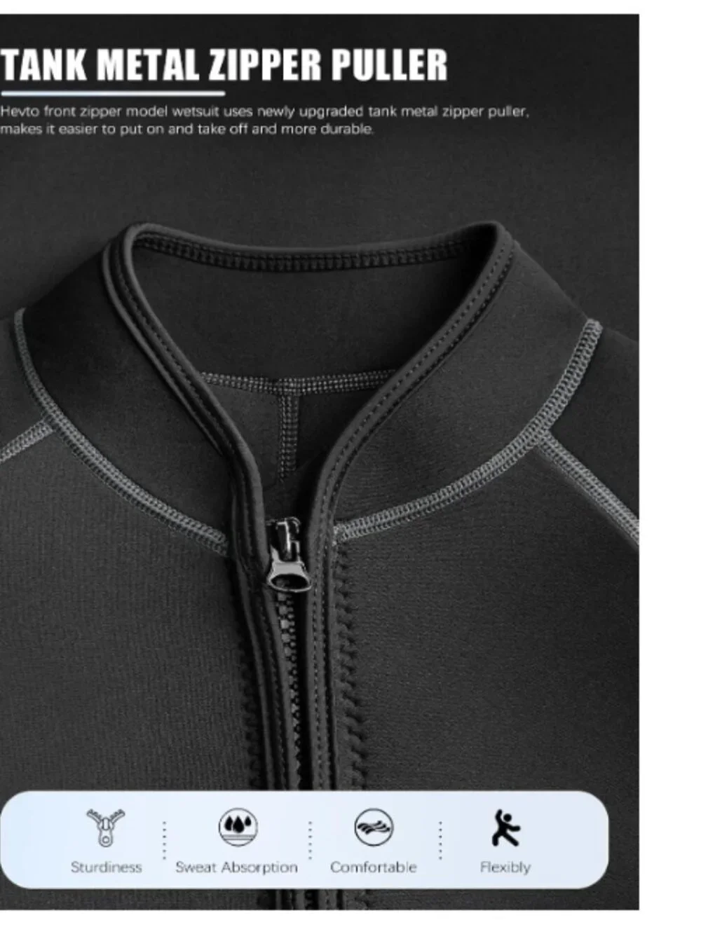 Hevto Men Wetsuit Tops short sleeve Vest 2mm Neoprene Med New Wet Suit for Water